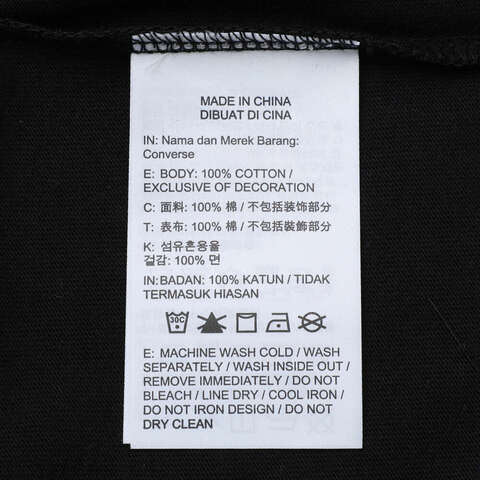 converse匡威2025男子男子-针织无领短T-黑针织无领短TMCH621-023