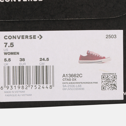 converse匡威2025女子男子-低帮系带-红Chuck Taylor SEASONALA13662C