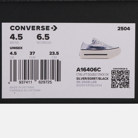 converse匡威2025中性中性-低帮系带-银Chuck Taylor SEASONALA16406C