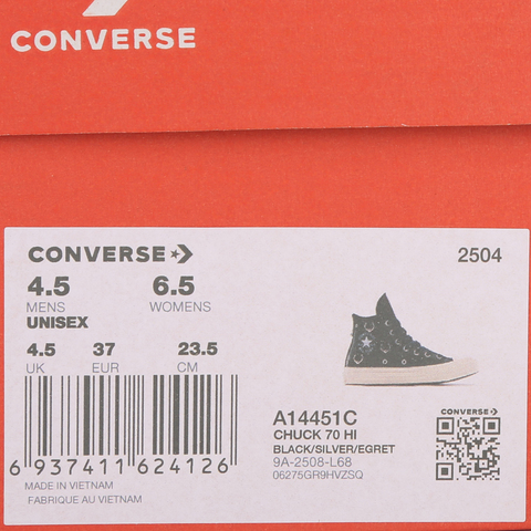 converse匡威2025中性中性-高帮系带-黑Chuck Taylor 70S SEASONALA14451C