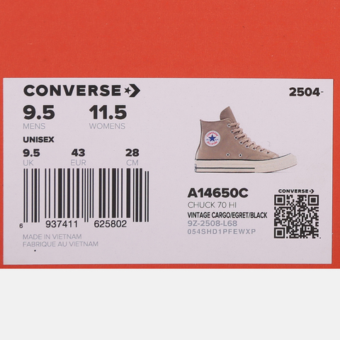 converse匡威2025中性中性-高帮系带-棕Chuck Taylor 70S SEASONALA14650C