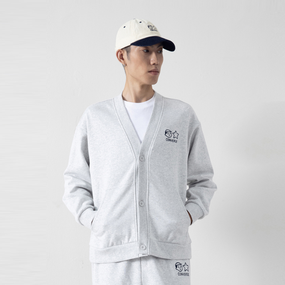 converse匡威2025男子男子-针织无帽外套-灰针织无帽外套UCJ101-GGN