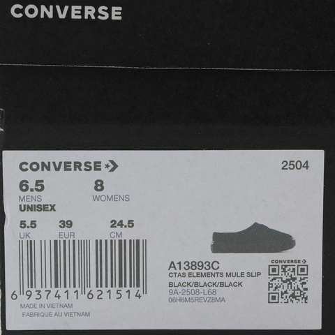 converse匡威2025中性中性-低帮系带-黑Chuck Taylor SEASONALA13893C