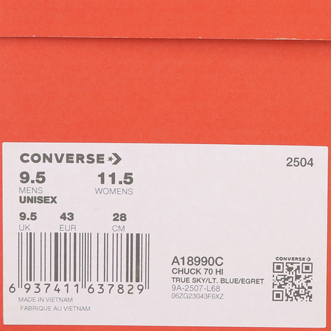 converse匡威2025中性中性-高帮系带-蓝Chuck Taylor SEASONALA18990C