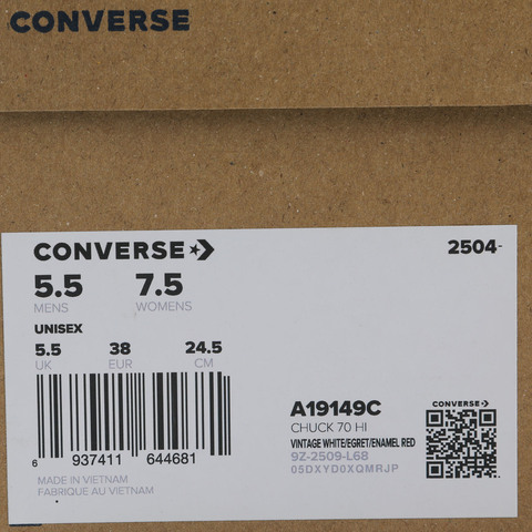 converse匡威2025中性中性-高帮系带-白Chuck Taylor SEASONALA19149C