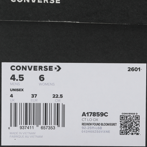 converse匡威2026中性中性-低帮系带-红Chuck Taylor SEASONALA17859C