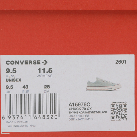 converse匡威2026中性中性-低帮系带-绿Chuck Taylor 70S SEASONALA15976C