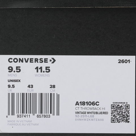 converse匡威2026中性中性-高帮系带-白Chuck Taylor SEASONALA18106C