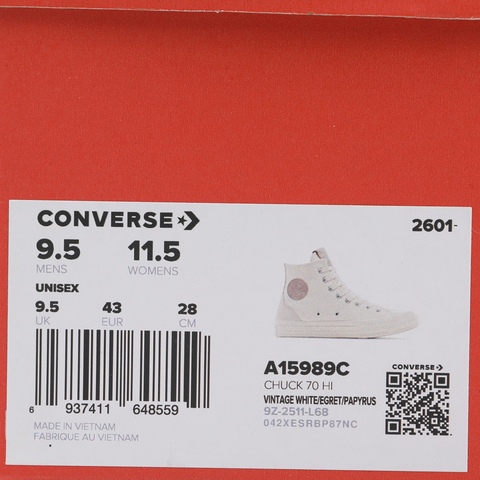 converse匡威2026中性中性-高帮系带-白Chuck Taylor 70S SEASONALA15989C