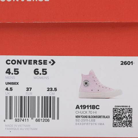 converse匡威2026中性中性-高帮系带-粉Chuck Taylor 70S SEASONALA19118C