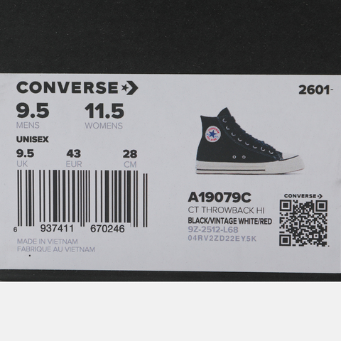 converse匡威2026中性中性-高帮系带-黑Chuck Taylor SEASONALA19079C