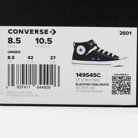 converse匡威2026中性中性-中帮系带-黑Chuck Taylor SEASONAL149545C