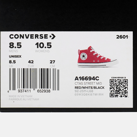 converse匡威2026中性中性-中帮系带-红Chuck Taylor SEASONALA16694C