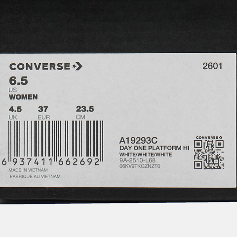 converse匡威2026女子女子-高帮系带-白Chuck Taylor SEASONALA19293C