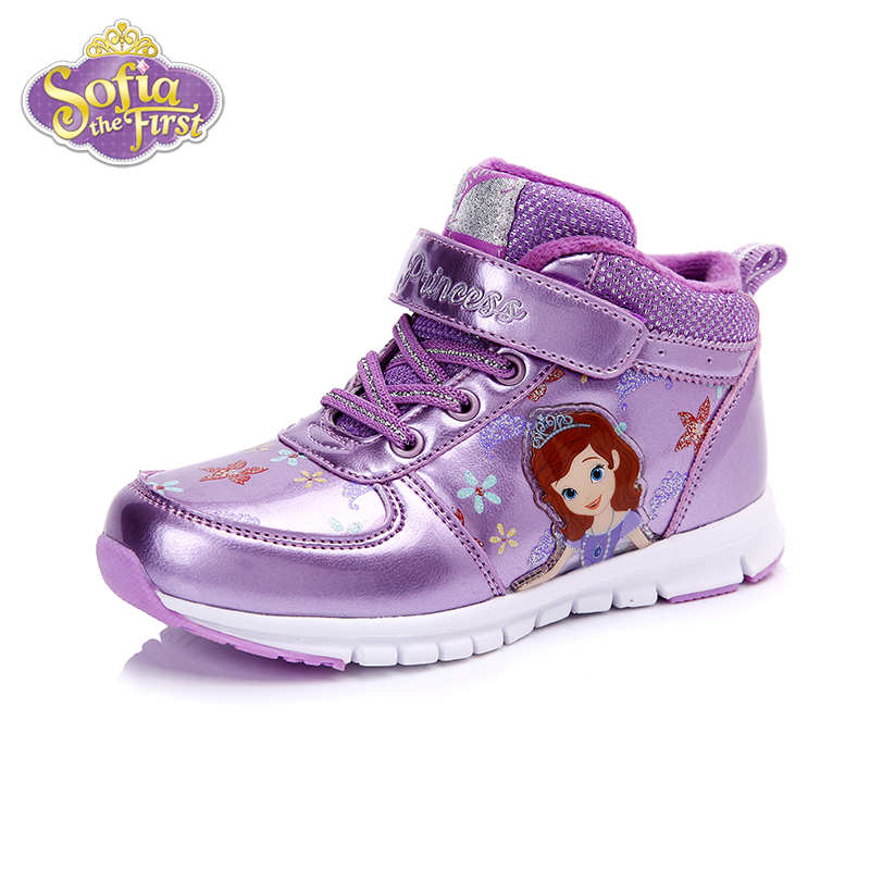 迪士尼（disney)16年秋冬季新款时尚男女童漫威公主系列高帮保暖防踢休闲运动鞋DS2084