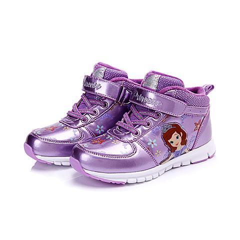 迪士尼（disney)16年秋冬季新款时尚男女童漫威公主系列高帮保暖防踢休闲运动鞋DS2084