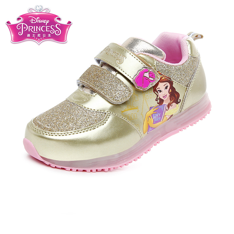 迪士尼17年秋冬新款时尚女童公主灯鞋缓震舒适时尚多色系列休闲鞋DS2561