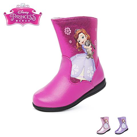 迪士尼（disney）17年秋冬季新款时尚女童苏菲亚公主浪漫甜美舒适天鹅绒内里女靴DF0192