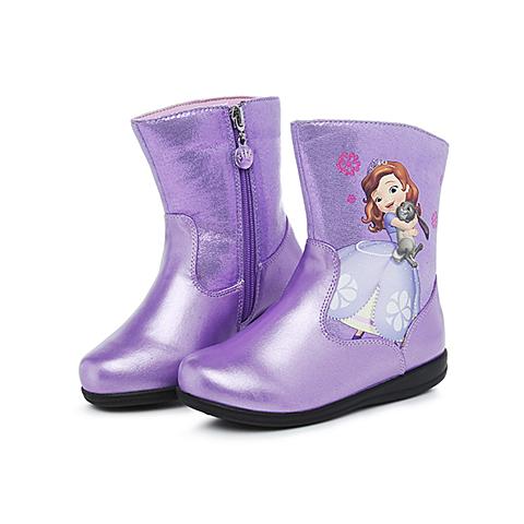 迪士尼（disney）17年秋冬季新款时尚女童苏菲亚公主浪漫甜美舒适天鹅绒内里女靴DF0192