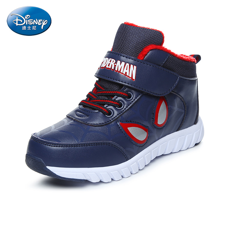迪士尼（disney）17年冬季新款米奇米妮漫威蜘蛛侠美国队长系列趣味时尚加绒保暖高帮男女运动鞋DS2604