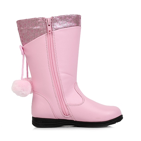 hello kitty/凯蒂猫童鞋冬季pu粉色女小童童靴时装靴di3253