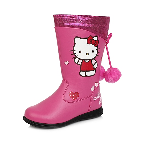 HELLO KITTY/凯蒂猫童鞋冬季PU桃红女小童童靴时装靴DI3253