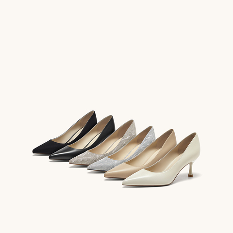 HGK25春季时尚气质百搭尖头细跟浅口通勤高跟鞋女单鞋WAQ02AQ5