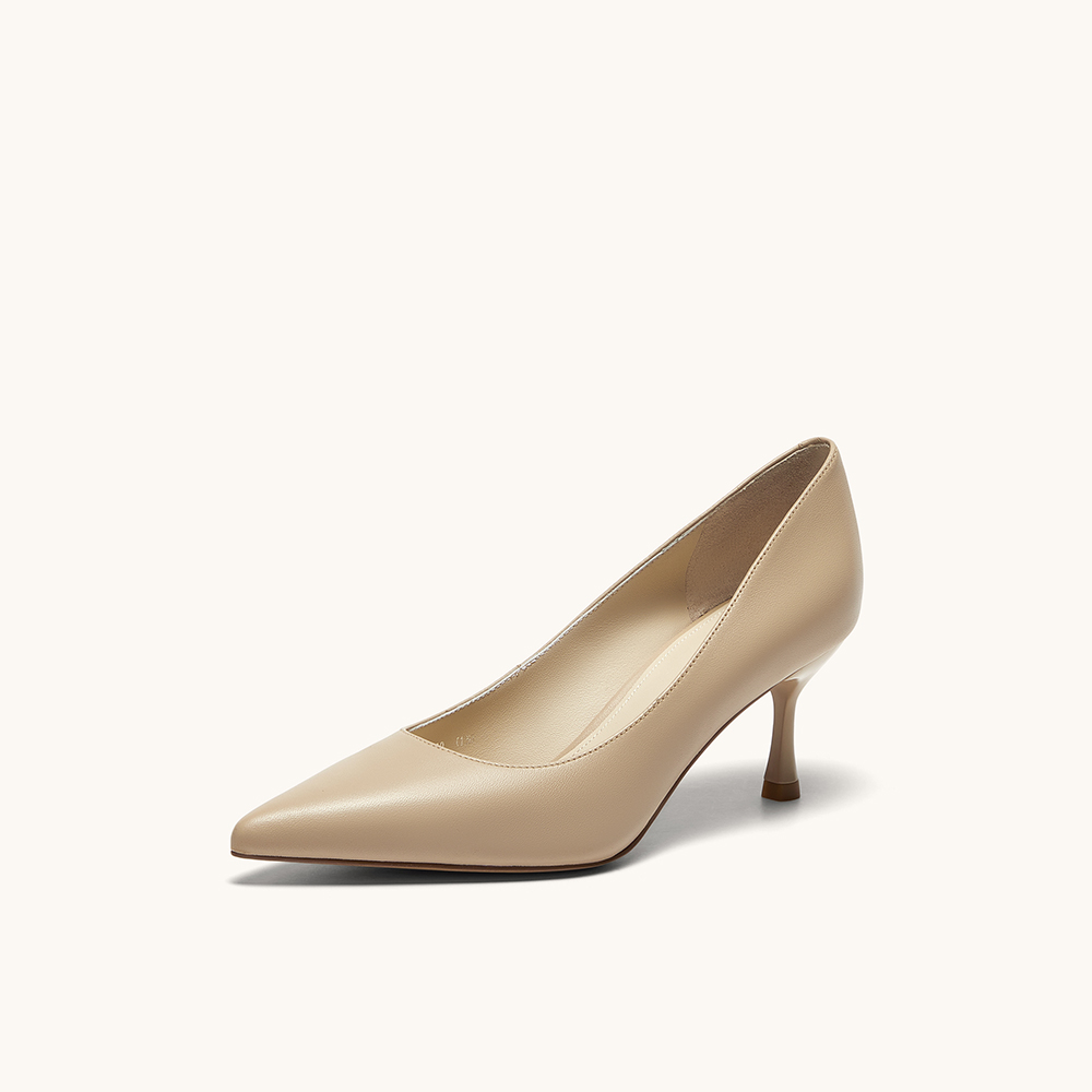 HGK25春季时尚气质百搭尖头细跟浅口通勤高跟鞋女单鞋WAQ02AQ5