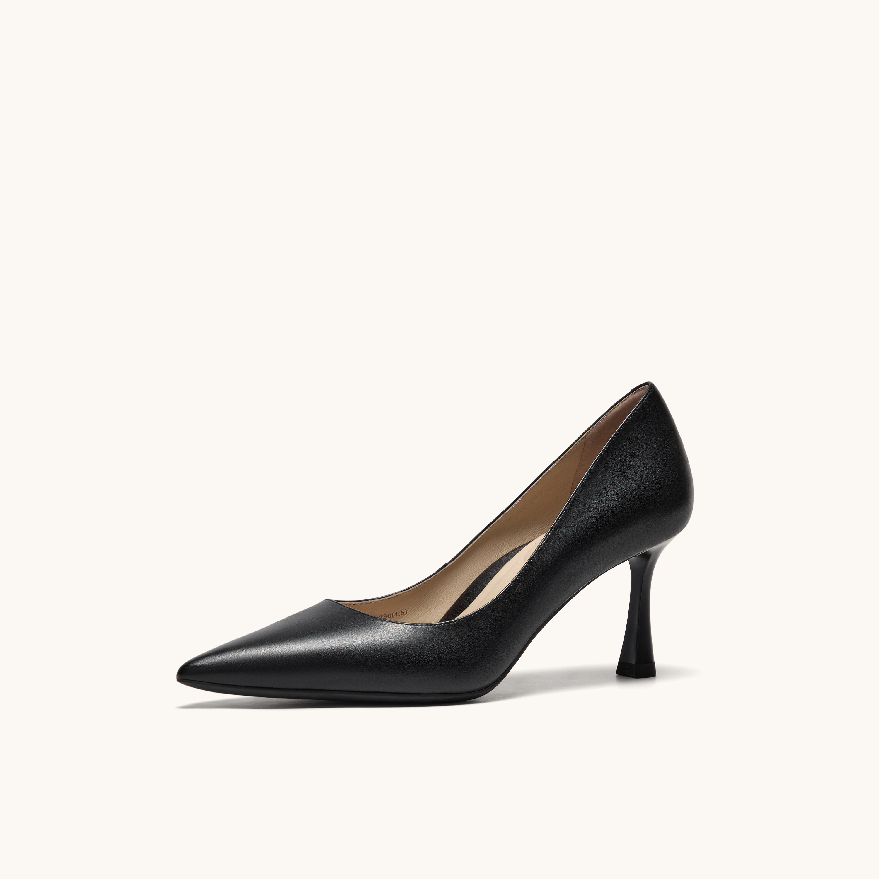 HGK小蹦床尖头浅口真皮舒适通勤不累脚高跟鞋女鞋WAK01AQ5