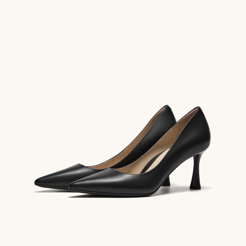 HGK小蹦床尖头浅口真皮舒适通勤不累脚高跟鞋女鞋WAK01AQ5