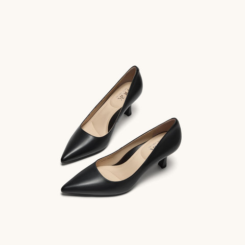 HGK小蹦床尖头浅口真皮舒适通勤不累脚高跟鞋女鞋WAK01AQ5