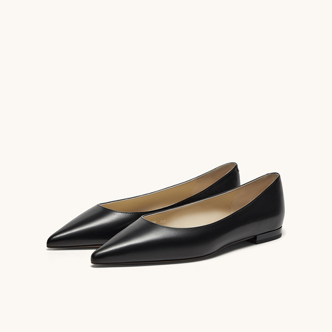 HGK25春季简约舒适尖头平根百搭通勤浅口单鞋女WAT01AQ5