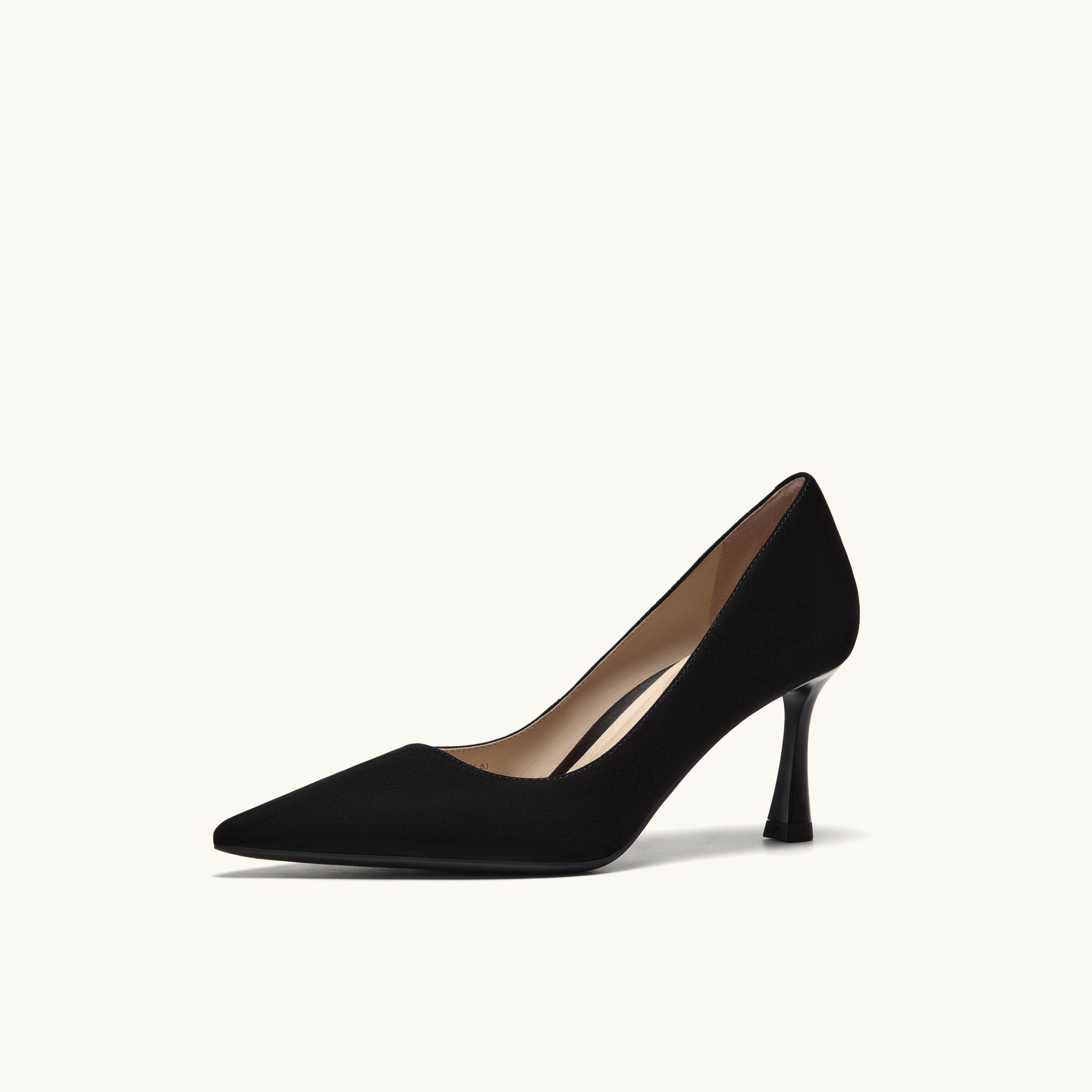 HGK小蹦床尖头浅口真皮舒适通勤不累脚高跟鞋女鞋WAK01AQ5