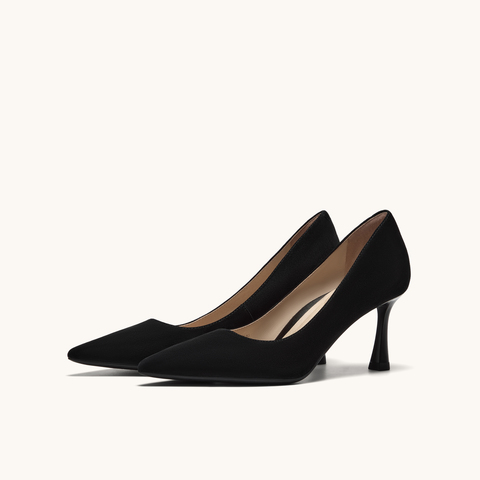 HGK小蹦床尖头浅口真皮舒适通勤不累脚高跟鞋女鞋WAK01AQ5