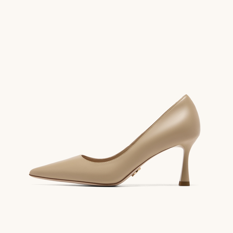 HGK小蹦床尖头浅口真皮舒适通勤不累脚高跟鞋女鞋WAK01AQ5