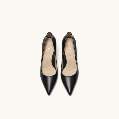 HGK小蹦床尖头浅口真皮舒适通勤不累脚高跟鞋女鞋WAK01AQ5