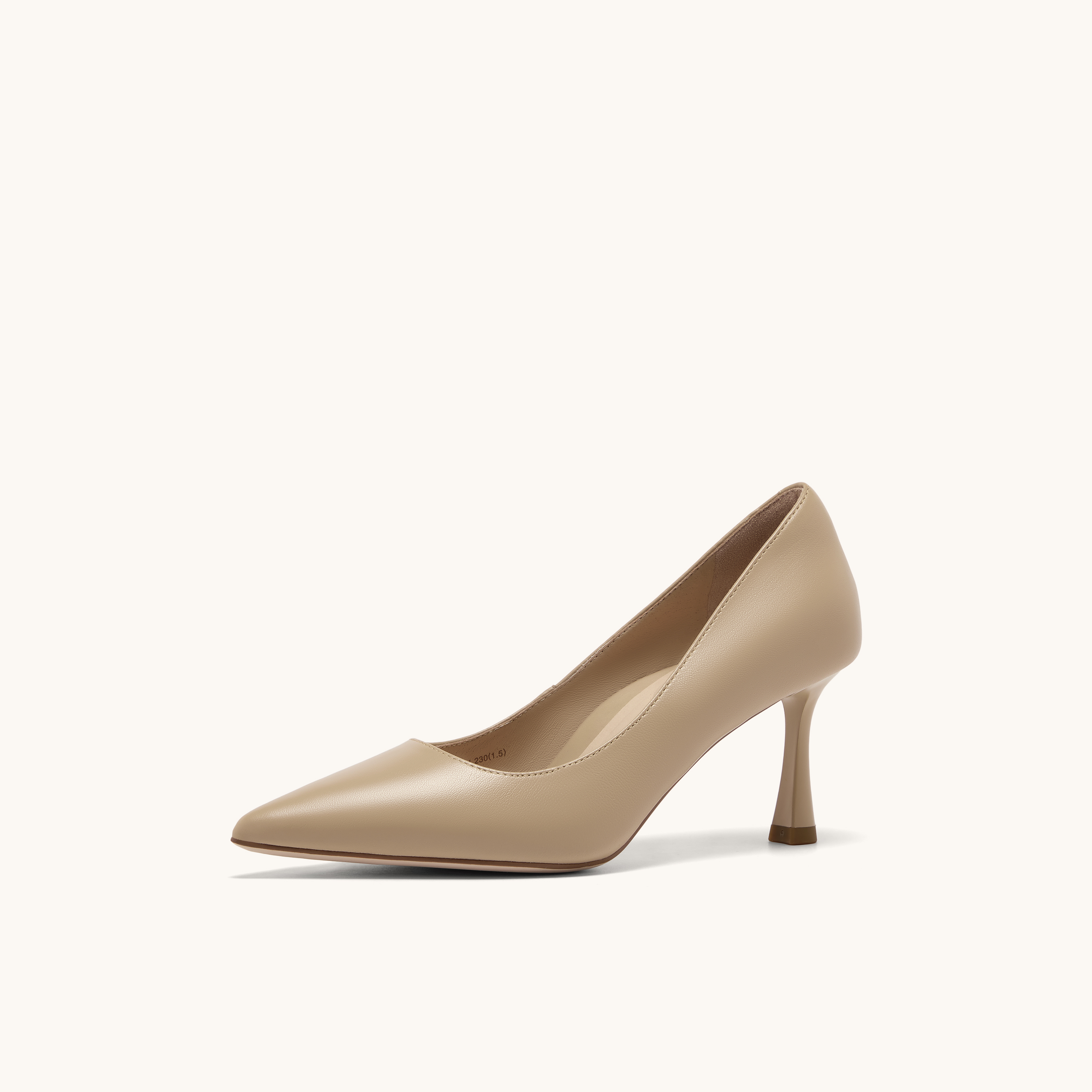 HGK小蹦床尖头浅口真皮舒适通勤不累脚高跟鞋女鞋WAK01AQ5