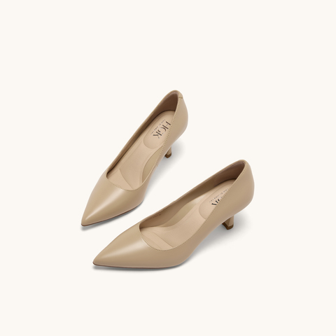 HGK小蹦床尖头浅口真皮舒适通勤不累脚高跟鞋女鞋WAK01AQ5