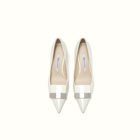 HGK一字小金条时尚通勤尖头细跟浅口中高跟女单鞋WTH01AQ5