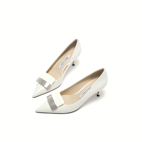 HGK一字小金条时尚通勤尖头细跟浅口中高跟女单鞋WTH01AQ5