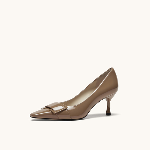 HGK25年秋季摩登交响方头浅口高跟时尚漆皮单鞋WTK01CQ5