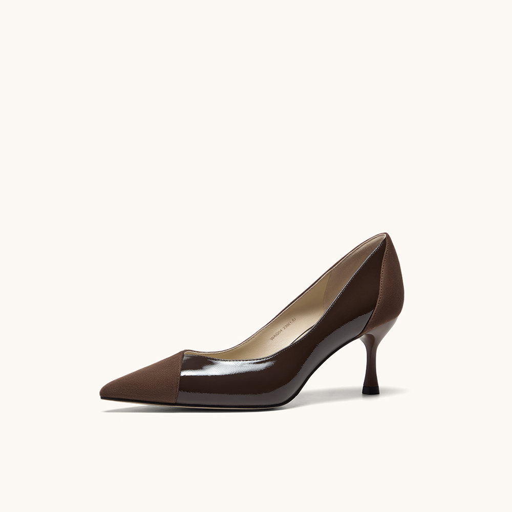 HGK25年秋时尚气质拼接Soft Power百搭通勤女单鞋WAQ04CQ5