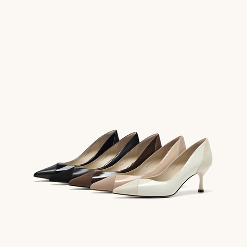 HGK25年秋时尚气质拼接Soft Power百搭通勤女单鞋WAQ04CQ5