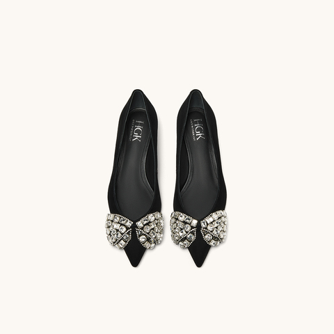 HGK云上蝶25年重工水钻蝴蝶结通勤约会小猫跟优雅女单鞋WAI03CQ5