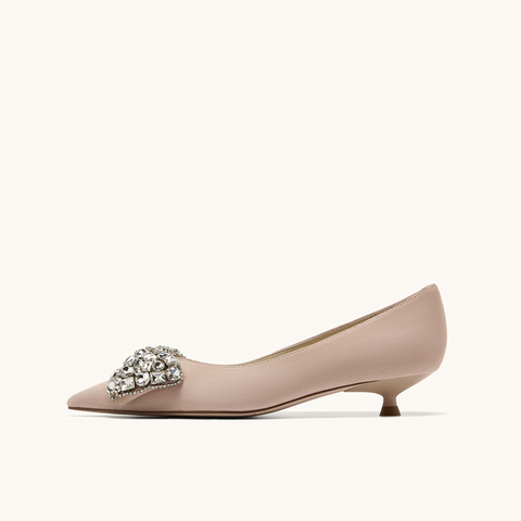 HGK云上蝶25年重工水钻蝴蝶结通勤约会小猫跟优雅女单鞋WAI03CQ5