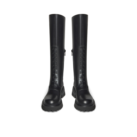 HGK25冬莫扎特时尚显瘦高筒牛皮骑士靴时装靴女LPB49DG5