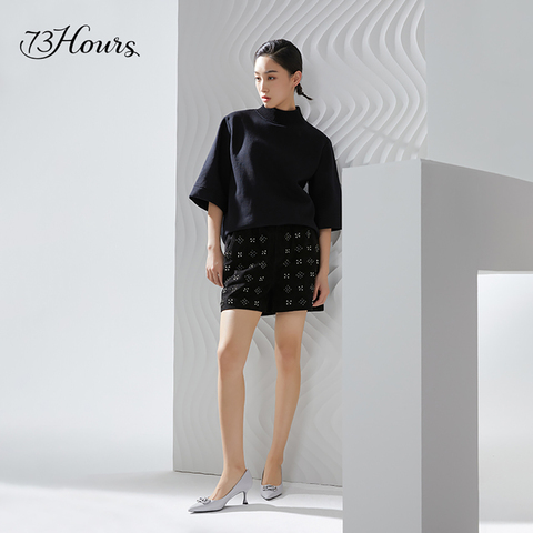 73Hours女鞋记忆空间2022春款优雅尖头金属饰扣细跟单鞋高跟鞋女