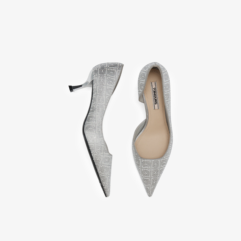 73hours女鞋亿点闪耀2024春季新品纯色尖头细跟浅口单鞋