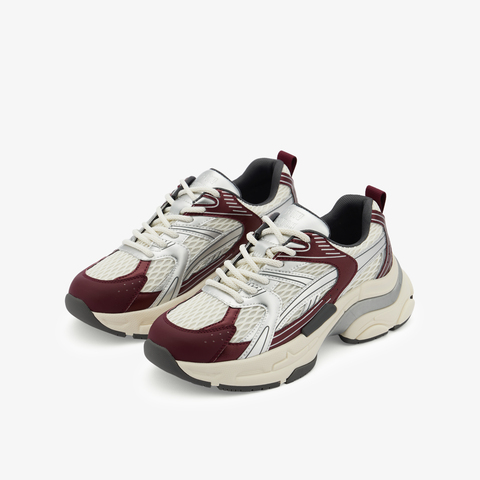 73hours女鞋银色星河2023秋季新品系带纯色圆头休闲鞋