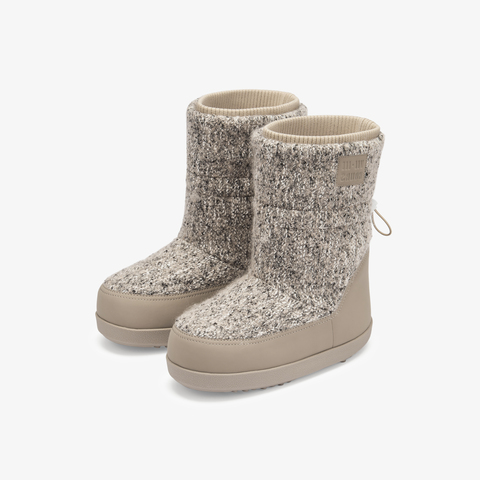 73hours女鞋可爱浓度2024冬季新品纯色厚底圆头短筒雪地靴